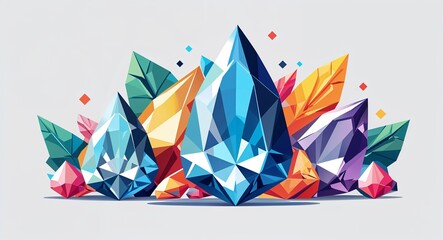 Poster - Set bundle of zircon minimalist childish style illustration on plain white background