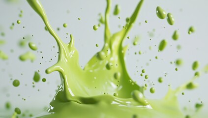 Poster - Vibrant Green Paint Splash Abstract Background