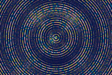 Aufkleber - Blue, green, yellow colorful halftone festival background. Radial halftone gradient background. Fading effect polka dot multicolor background for fabric, banner, poster, web, wallpaper and more.