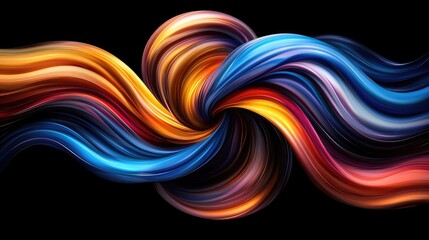 Aufkleber - Dynamic color flow abstract art digital illustration dark background vibrant patterns motion concept