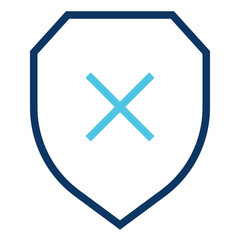 Poster - Shield with Cross Symbol Represents Protection Blocked or Denied Concept