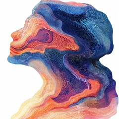 Poster - Vibrant illustration of a child's profile, featuring swirling colors and intricate patterns, evoking creativity and imagination.