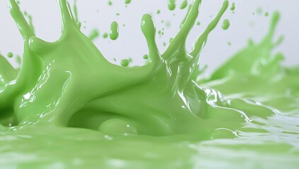 Poster - Light Green Liquid Splashing Dynamic Abstract Background