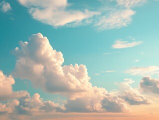 Wall Mural - clouds in a light blue sky at sunset