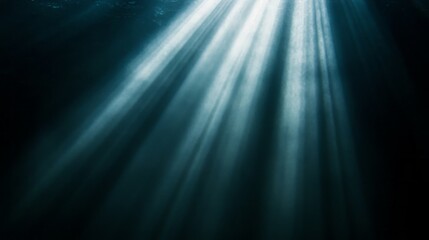 Poster - Diagonal beams of light cut through a shroud of darkness, casting an enchanting glow