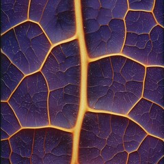 Poster - Extreme Close-Up of Cellular Structure of Leaf with Detailed Vein Patterns and Textures
