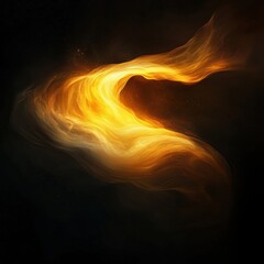 Poster - Abstract Golden Cosmic Energy Swirling in Deep Space with Vibrant Colors and Textures