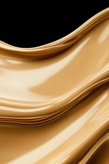 Poster - Abstract Golden Liquid Splashes on Black Background with Smooth Flowing Texture