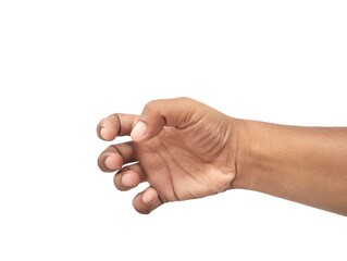 man hand gestur holding isolated on white background