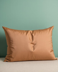 Poster - pillow closeup in studio room with green background, abstract and dark.