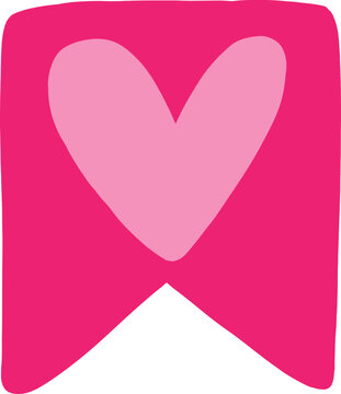 The pink flag has the letter V on it