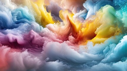 Poster - A series of colorful waves blending into each other, symbolizing the fusion of multiple creative ideas into a unified concept.