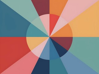 Poster - Colorful round shapes circles and triangles background minimal geometric template for wallpaper banner presentation