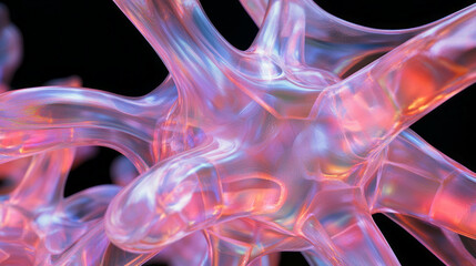 Poster - Abstract fractal landscape with vibrant organic structures for creative design