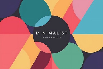 Leinwandbilder - Colorful round shapes circles and triangles background minimal geometric template for wallpaper banner presentation