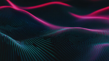 Poster - Futuristic geometric pattern with dynamic waves and depth for digital design projects