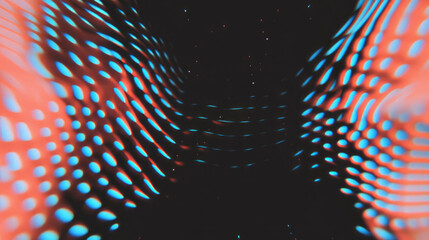 Poster - Vibrant geometric waves with dynamic depth and colorful light effects