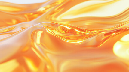 Poster - Abstract liquid fluid motion in golden hues - dynamic design for backgrounds and art projects