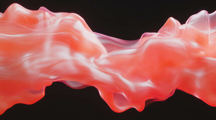 Poster - Abstract fluid simulation with flowing forms on black background