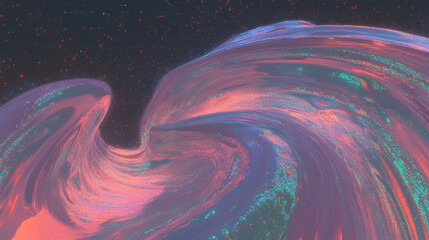 Aufkleber - Cosmic liquid simulation with vibrant swirls for futuristic designs