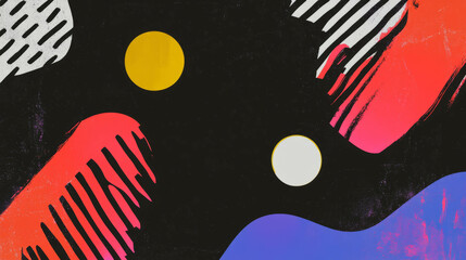 Poster - Vibrant abstract shapes and memphis patterns background for creative design