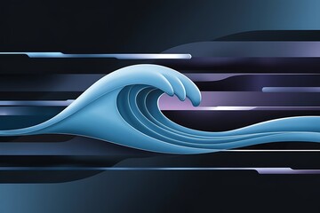 Poster - Elegant abstract smooth swoosh speed blue wave modern stream background vector illustration