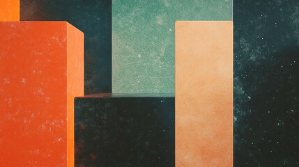 Poster - Abstract geometric design with textured blocks for modern backgrounds