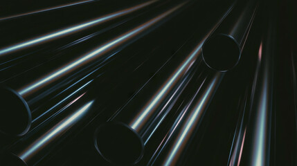Aufkleber - Industrial aesthetic with aluminum tubes and gentle light reflections