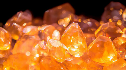 Aufkleber - Warm amber and yellow bokeh background for festive design or decoration