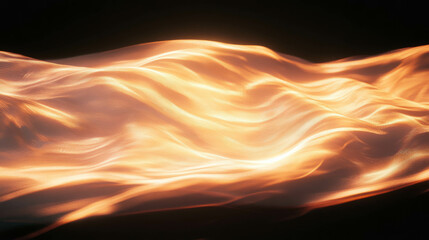 Poster - Ethereal amber light waves on a dark background for creative design