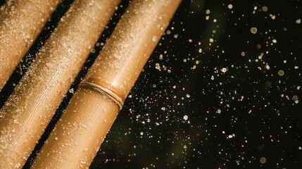 Poster - Natural bamboo texture with subtle background elements for eco-friendly design