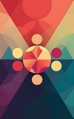 Poster - Colorful round shapes circles and triangles background minimal geometric template for wallpaper banner presentation