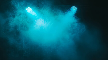 Poster - Atmospheric blue light with foggy background for mysterious event design