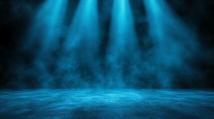 Poster - Abstract blue light and dust background for artistic design and presentation