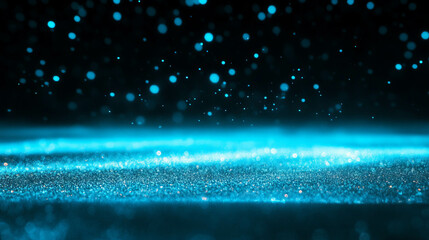Poster - Enchanting blue light gradient with sparkling particles