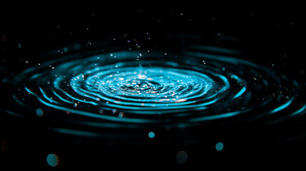 Poster - Vibrant blue light swirl creating mesmerizing vortex in abstract motion