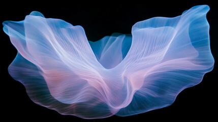 Poster - Abstract blue light waves forming ethereal shapes for modern design concepts