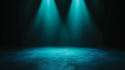 Poster - Dramatic blue light stage background for theater or event design