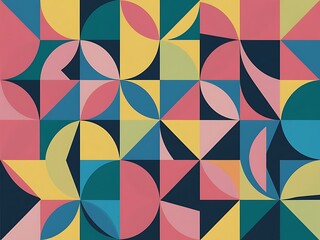 Poster - Colorful round shapes circles and triangles background minimal geometric template for wallpaper banner presentation