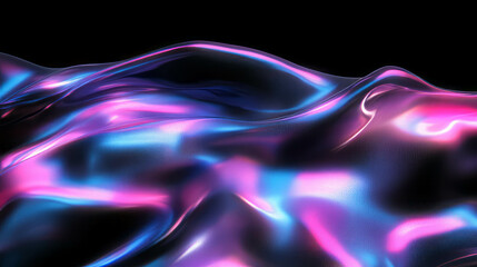 Poster - Abstract neon glow and dark waves for futuristic design elements