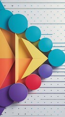 Poster - Colorful round shapes circles and triangles background minimal geometric template for wallpaper banner presentation