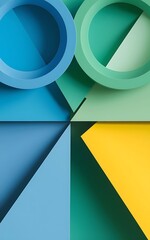 Poster - Colorful round shapes circles and triangles background minimal geometric template for wallpaper banner presentation