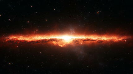 Poster - Cosmic horizon with radiant starburst in deep space