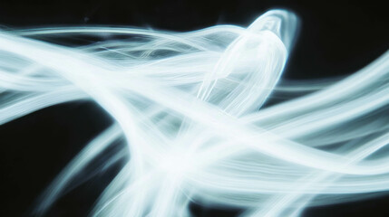 Aufkleber - Abstract swirling motion of bright white light on black background