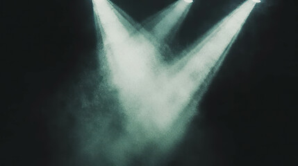 Poster - Dramatic spotlight background with mist and dark shadows for stage design
