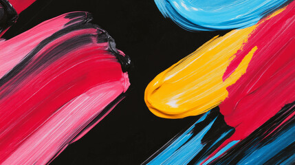 Poster - Vibrant abstract background with colorful brushstroke textures