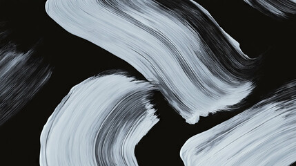 Poster - Abstract brushstroke composition featuring dynamic black and white strokes for creative design