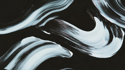 Poster - Abstract brushstroke art on black background for creative design projects