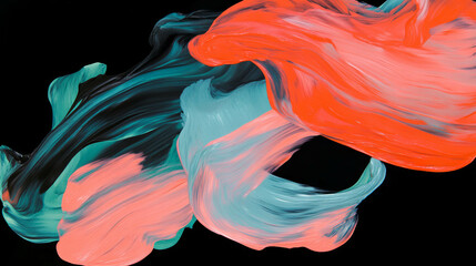 Poster - Vibrant abstract brushstroke swirls in dynamic landscape design