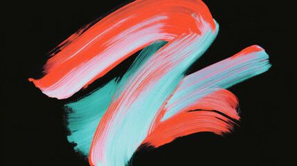 Poster - Vibrant brushstrokes on textured paper background for artistic design